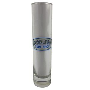 Ron Jon Surf Shop Tall Shot Glass Souvenir 7.5' Barware Bar Florida Blue Yellow